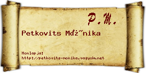 Petkovits Mónika névjegykártya
