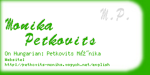 monika petkovits business card